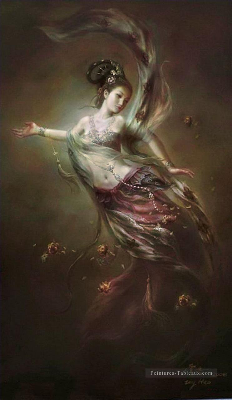La déesse de la lune de la miséricorde et de la compassion bouddhisme Peintures à l'huile